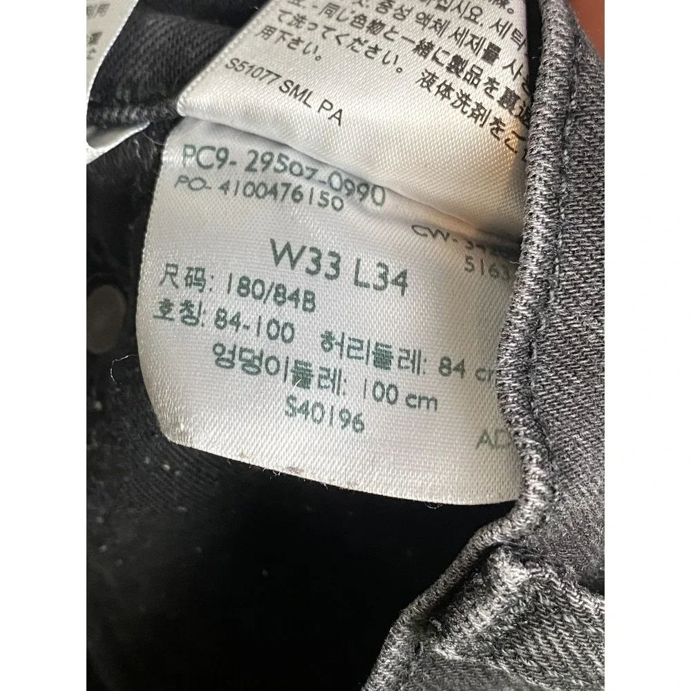 Levi's 502 Premium Men's Jeans 33x34 Black Denim Straight Fit